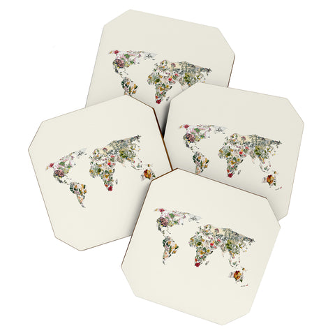 Bianca Green Vintage Botanical World Coaster Set