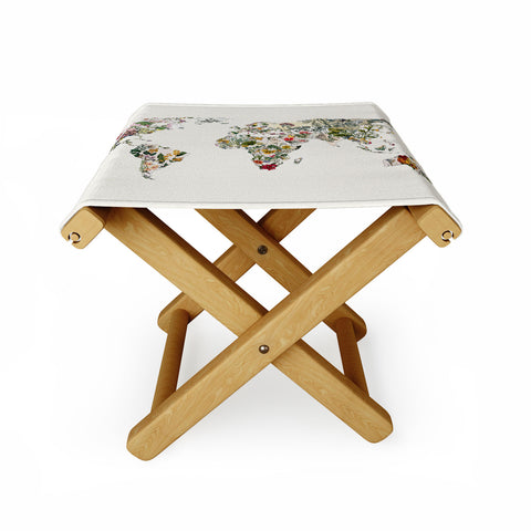 Bianca Green Vintage Botanical World Folding Stool