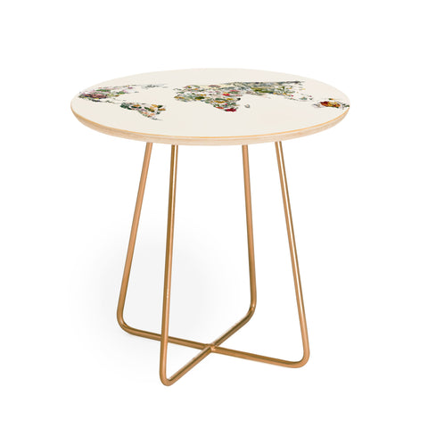 Bianca Green Vintage Botanical World Round Side Table