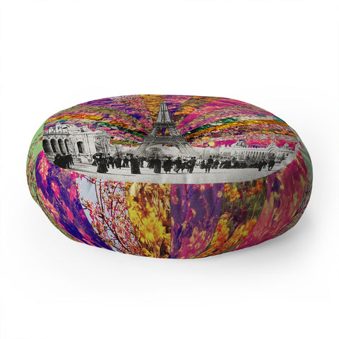 Bianca Green Vintage Paris Floor Pillow Round