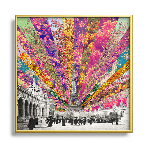 Bianca Green Vintage Paris Square Metal Framed Art Print