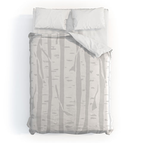 Bianca Green Woodcut Birches Duvet Cover