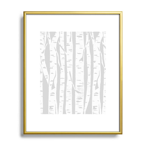 Bianca Green Woodcut Birches Metal Framed Art Print