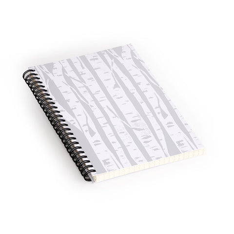 Bianca Green Woodcut Birches Spiral Notebook