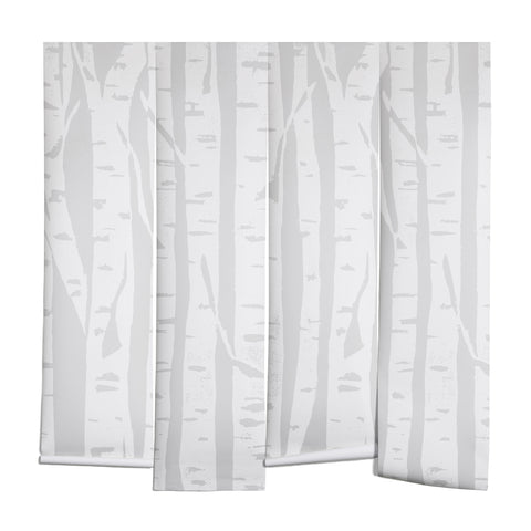 Bianca Green Woodcut Birches Wall Mural