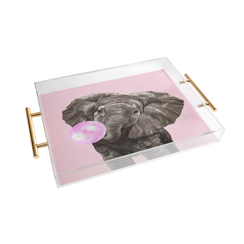 Big Nose Work Baby Elephant Blowing Bubble Acrylic Tray