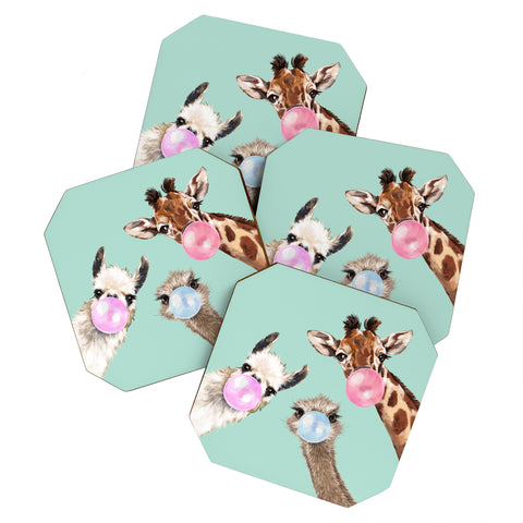 Big Nose Work Bubble Gum Gang in Green Coaster Set