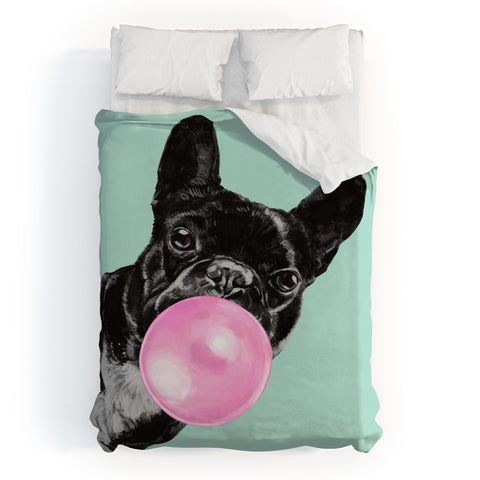Big Nose Work Bubblegum French Bulldog Duvet Cover