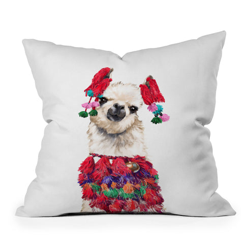 Big Nose Work Coolest Llama Outdoor Throw Pillow
