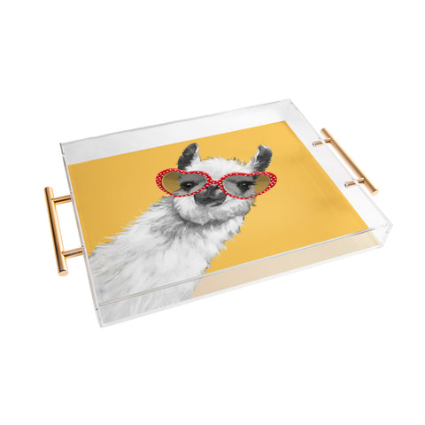 Big Nose Work Fashion Hipster Llama Acrylic Tray