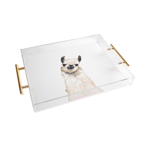 Big Nose Work Llama Portrait Acrylic Tray