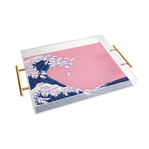 Big Nose Work Llama Waves in Pink Acrylic Tray