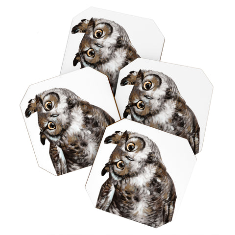 Big Nose Work Owl I Coaster Set