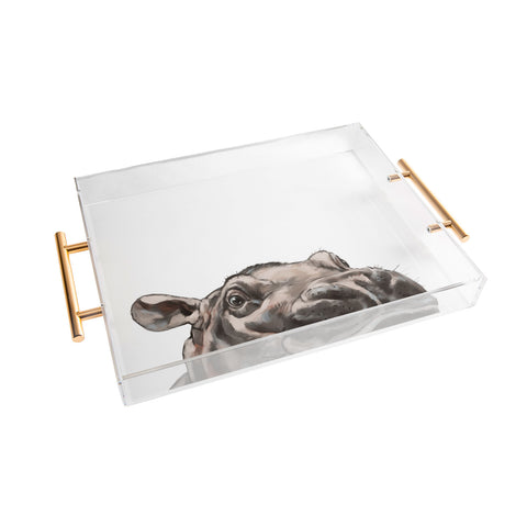 Big Nose Work Peeking Baby Hippo Acrylic Tray