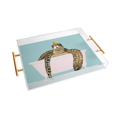 Big Nose Work Sea Turtle in Bathtub Acrylic Tray