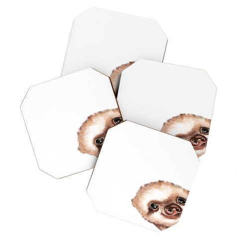 Big Nose Work Sneaky Baby Sloth Coaster Set