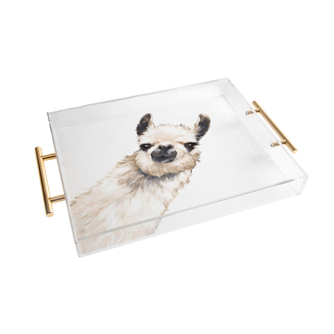 Big Nose Work Sneaky Llama White Acrylic Tray