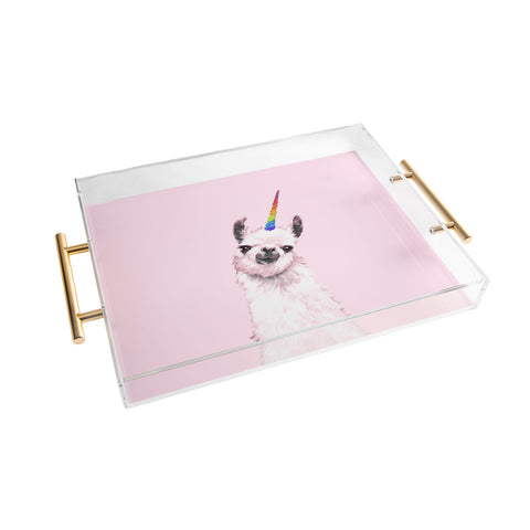 Big Nose Work Unicorn Llama in Pink Acrylic Tray