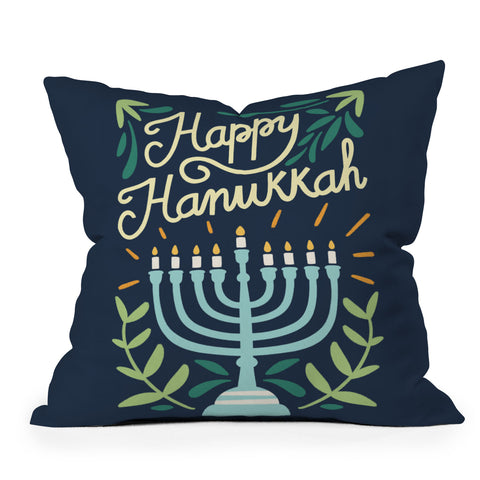 Bigdreamplanners Happy Hanukkah Outdoor Throw Pillow