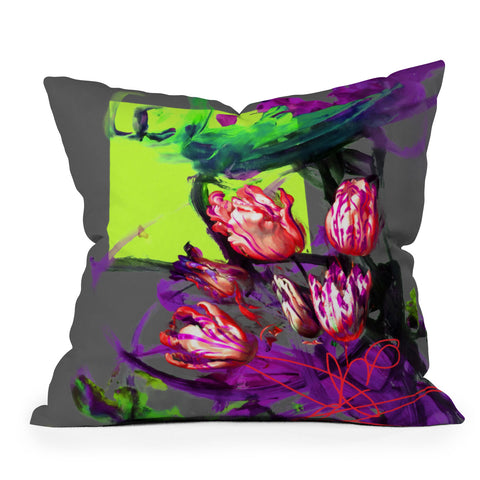 Biljana Kroll Bouquet of Tulips Outdoor Throw Pillow