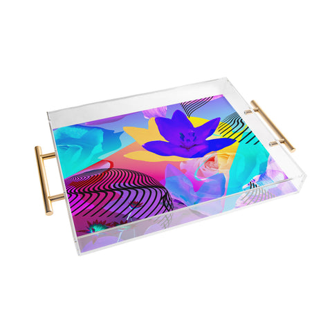 Biljana Kroll Fluorescent Florals Acrylic Tray