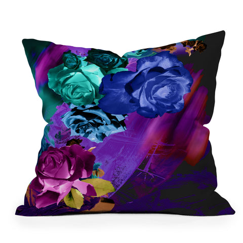 Biljana Kroll Moonlit Floral Outdoor Throw Pillow