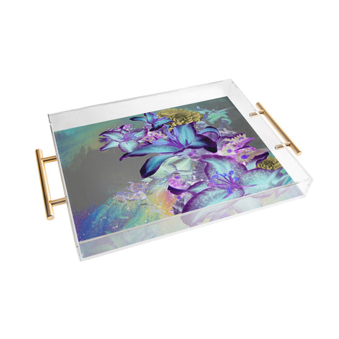 Biljana Kroll Oil Spill Florals Acrylic Tray