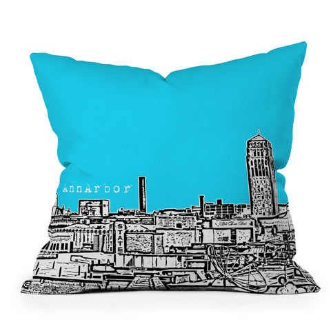 Bird Ave Ann Arbor Sky Outdoor Throw Pillow