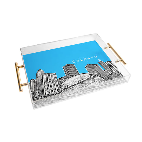 Bird Ave Chicago Illinois Blue Acrylic Tray