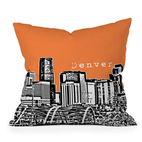 Bird Ave Denver Orange Outdoor Throw Pillow