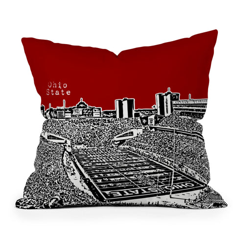 Bird Ave Ohio State Buckeyes Red Outdoor Throw Pillow