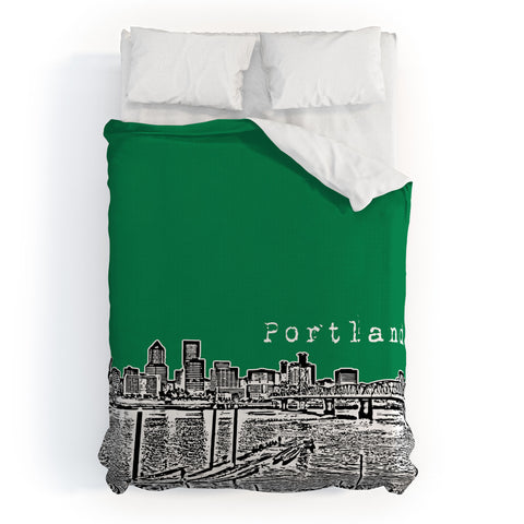Bird Ave Portland Green Duvet Cover