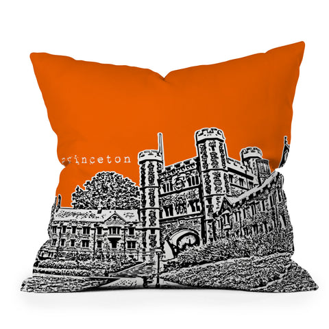 Bird Ave Princeton University Orange Outdoor Throw Pillow