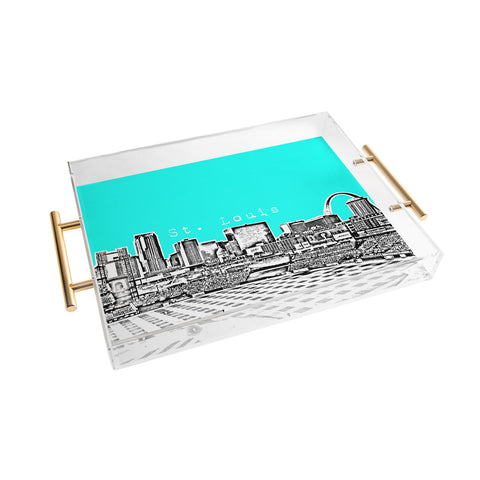Bird Ave St Louis Aqua Acrylic Tray