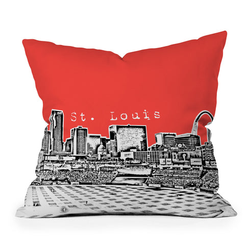 Bird Ave St Louis Red Outdoor Throw Pillow