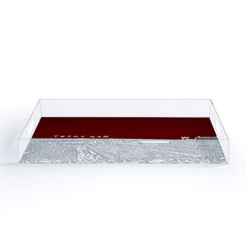 Bird Ave Texas A And M Maroon Acrylic Tray Gold Handles
