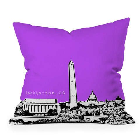 Bird Ave Washington Purple Outdoor Throw Pillow