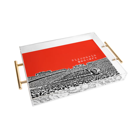 Bird Ave Wisconsin Badgers Red Acrylic Tray