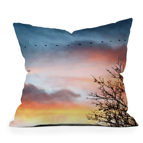 Bird Wanna Whistle Bird Line Outdoor Throw Pillow