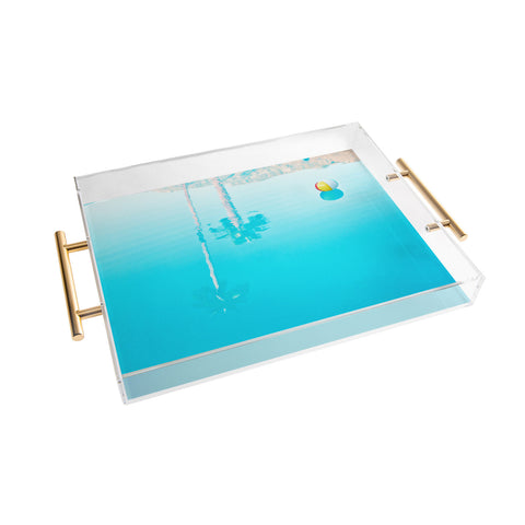 Bird Wanna Whistle By The Pool Acrylic Tray