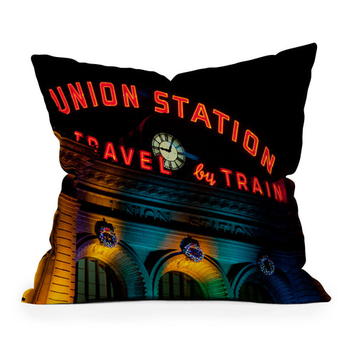Bird Wanna Whistle Union Station Outdoor Throw Pillow