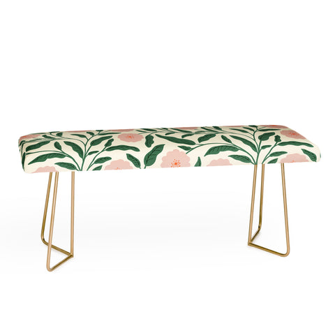 BlueLela Bold Pink Botanical Blooms Light Bench