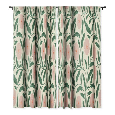 BlueLela Bold Pink Botanical Blooms Light Blackout Non Repeat