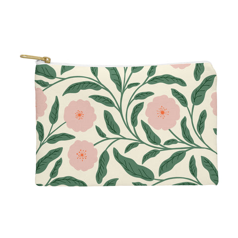 BlueLela Bold Pink Botanical Blooms Light Pouch