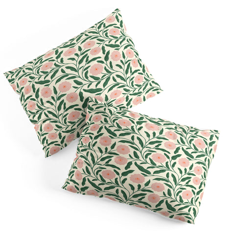 BlueLela Bold Pink Botanical Blooms Light Pillow Shams