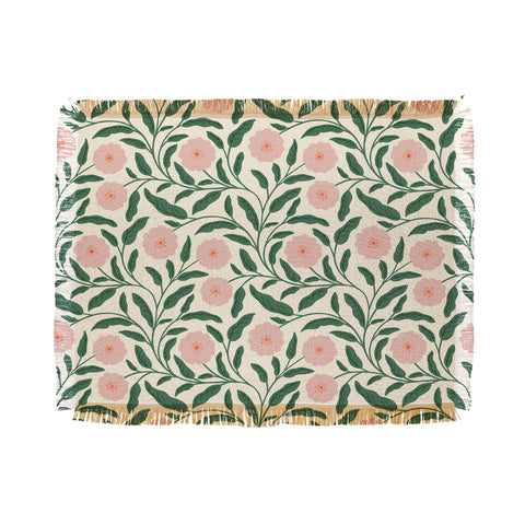 BlueLela Bold Pink Botanical Blooms Light Throw Blanket