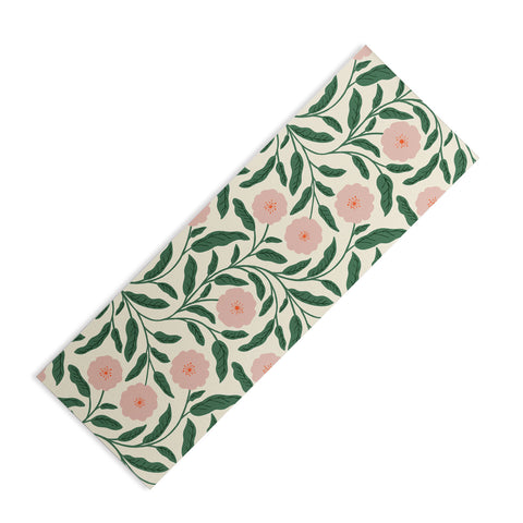 BlueLela Bold Pink Botanical Blooms Light Yoga Mat