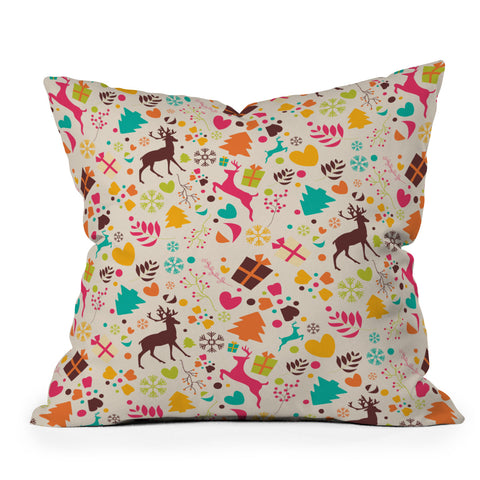 BlueLela Christmas pattern 01 Outdoor Throw Pillow