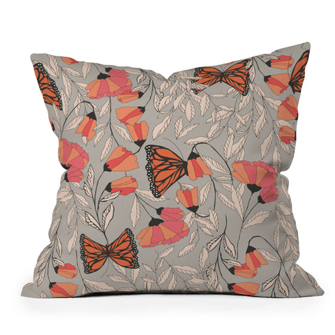 BlueLela Monarch garden 001 Outdoor Throw Pillow