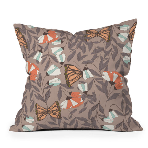 BlueLela Monarch garden 004 Outdoor Throw Pillow